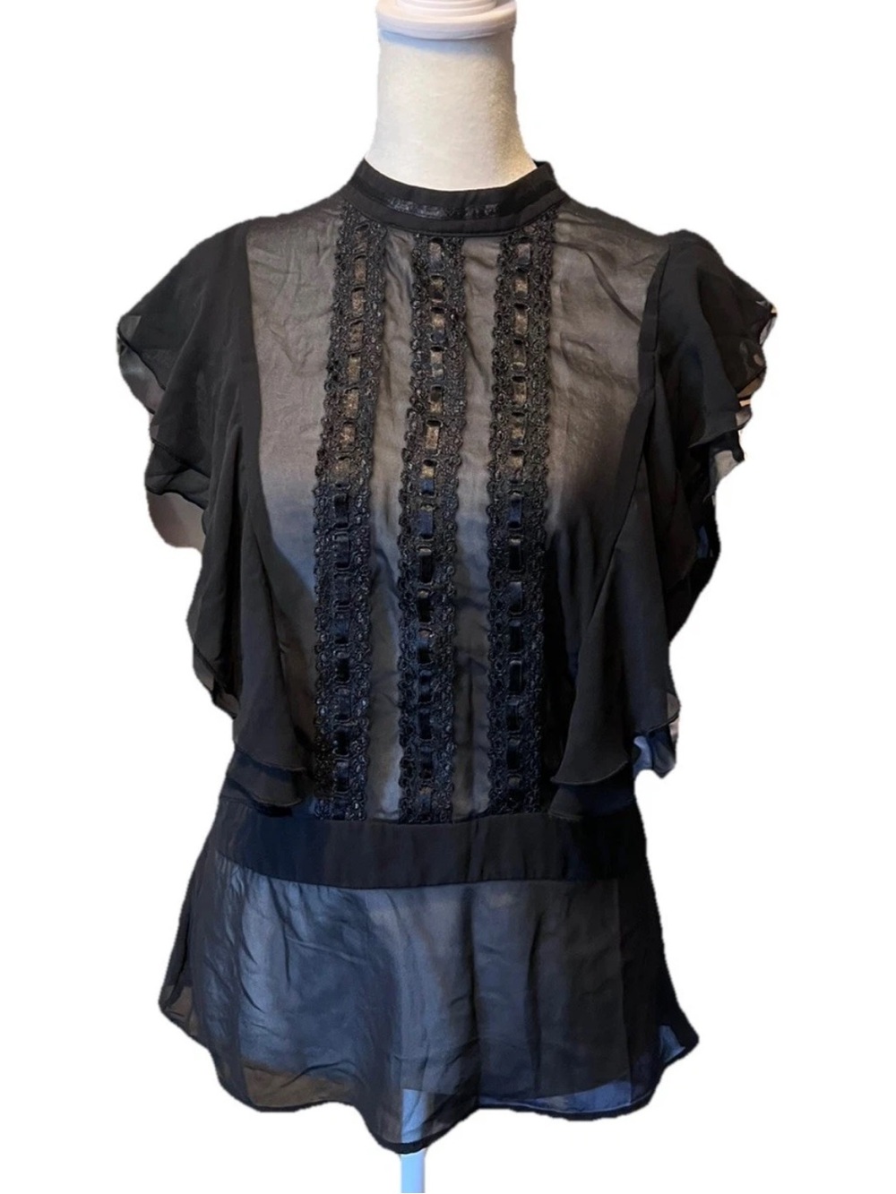 Y2K Charlotte Russe Whimsigoth Witchy Fairy Grunge Sheer Blouse Top Womens L